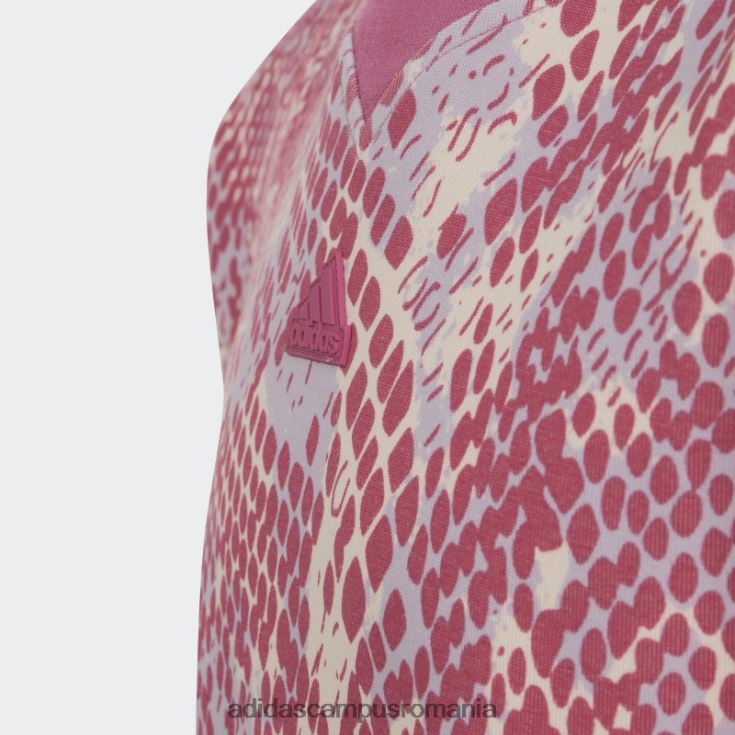 adidas campus romania hanorac cu imprimeu cu icoane viitoare de cuarț copii cuarț/argintiu zori/fucsia J266N219156