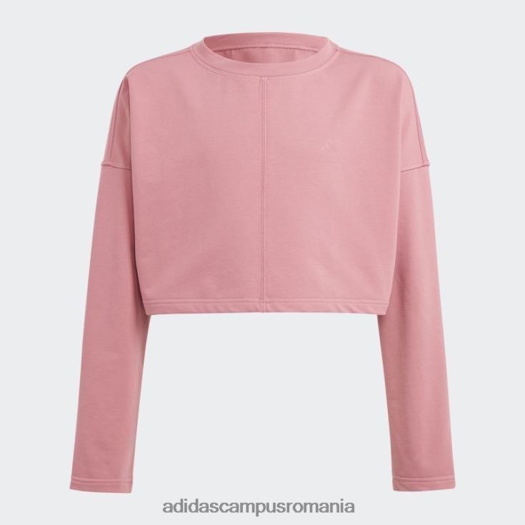 adidas campus romania hanorac decupat aeroready yoga roz fashion copii roz J266N212094