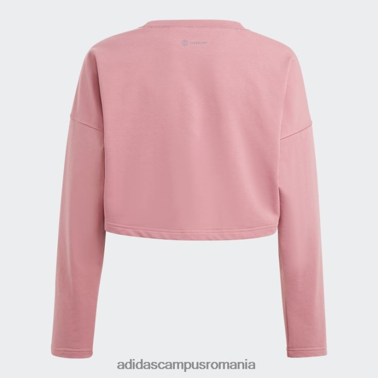 adidas campus romania hanorac decupat aeroready yoga roz fashion copii roz J266N212094