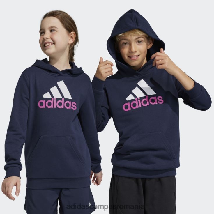 adidas campus romania hanorac din bumbac, cu logo mare, în două culori, cerneală copii cerneală/alb/fucsia J266N211648