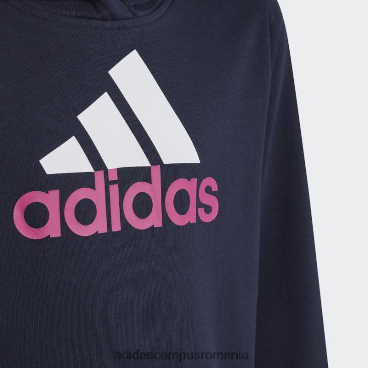 adidas campus romania hanorac din bumbac, cu logo mare, în două culori, cerneală copii cerneală/alb/fucsia J266N211648