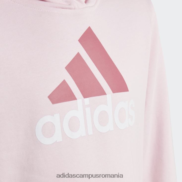 adidas campus romania hanorac din bumbac cu logo mare, în două culori, roz essentials copii roz/fucsia/alb J266N211699