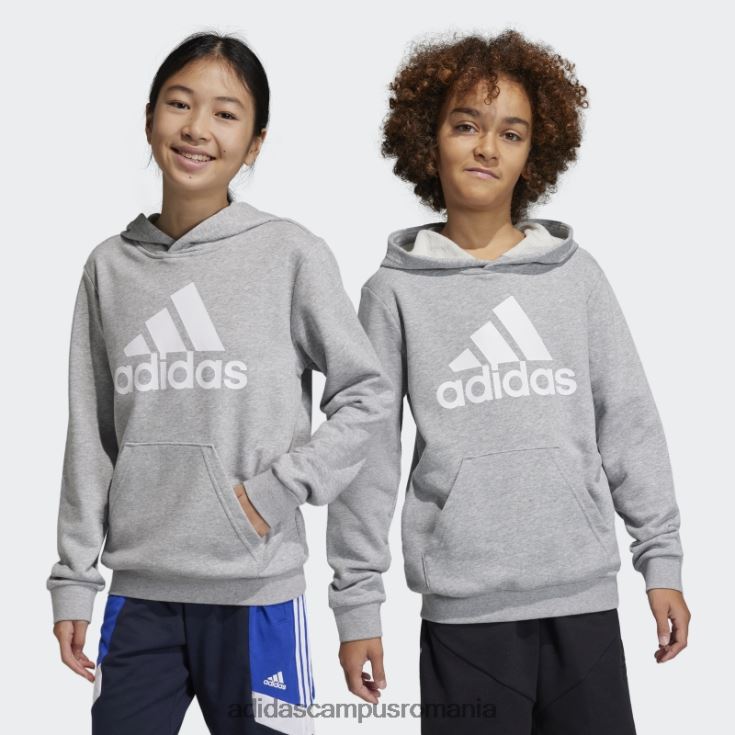adidas campus romania hanorac din bumbac gri mediu cu logo mare essentials copii gri mediu/alb J266N211837