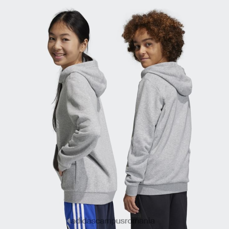 adidas campus romania hanorac din bumbac gri mediu cu logo mare essentials copii gri mediu/alb J266N211837
