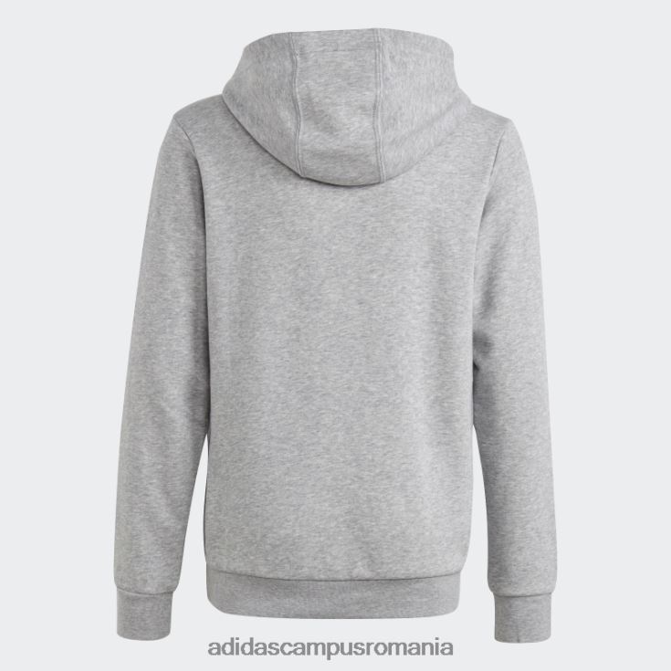 adidas campus romania hanorac din bumbac gri mediu cu logo mare essentials copii gri mediu/alb J266N211837