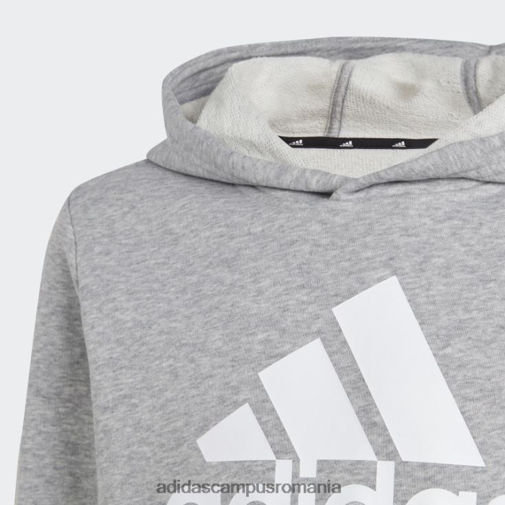 adidas campus romania hanorac din bumbac gri mediu cu logo mare essentials copii gri mediu/alb J266N211837