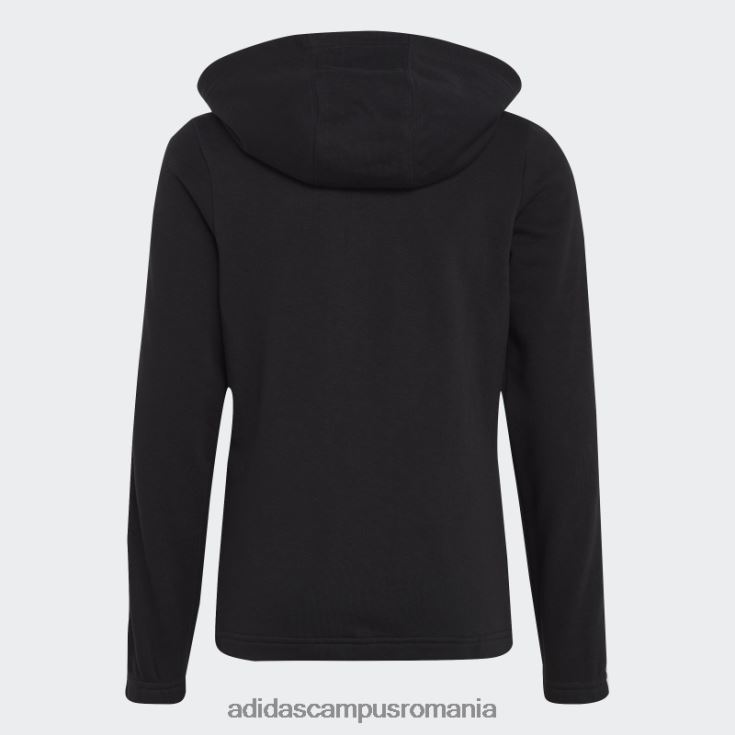 adidas campus romania hanorac negru cu fermoar complet, cu 3 dungi copii alb negru J266N219166