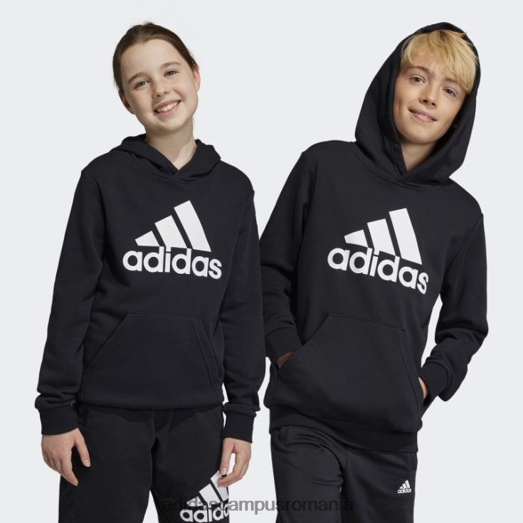 adidas campus romania hanorac negru din bumbac cu logo mare essentials adidas copii alb negru J266N218627