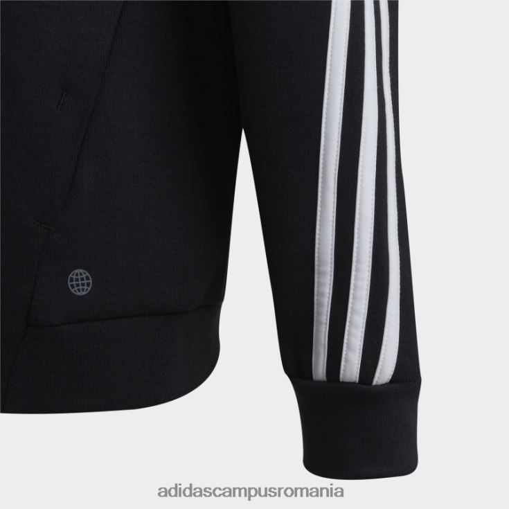 adidas campus romania icoane viitoare adidas cu glugă, cu 3 dungi, fermoar complet, negru copii alb negru J266N218564