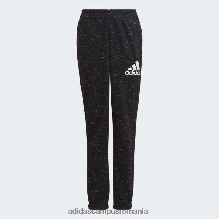 adidas campus romania icoane viitoare insignă de pantaloni sport negru melange copii negru melange/alb J266N211954