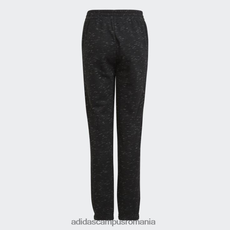 adidas campus romania icoane viitoare insignă de pantaloni sport negru melange copii negru melange/alb J266N211954