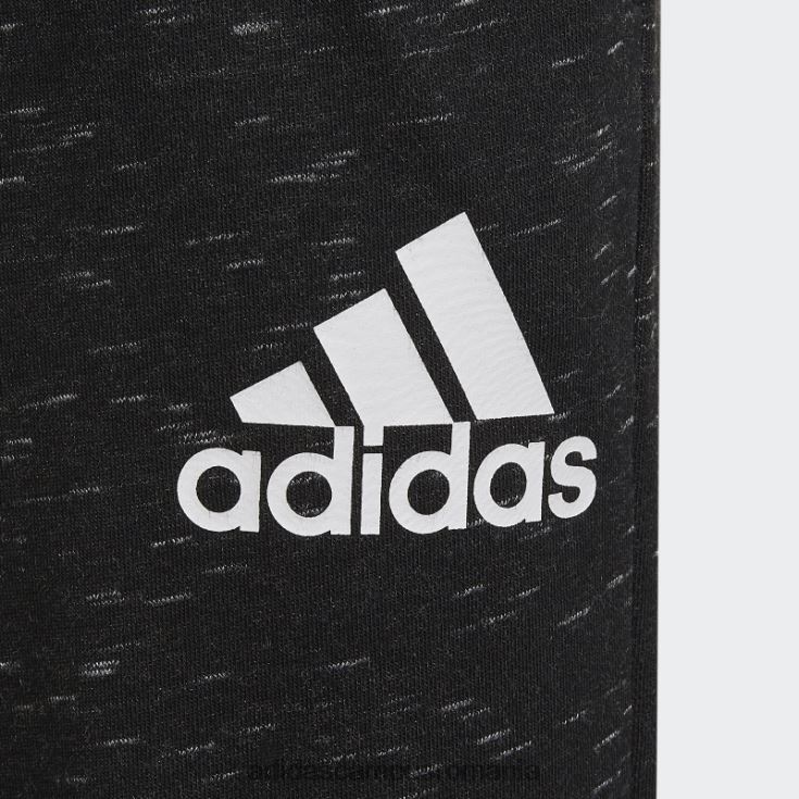 adidas campus romania icoane viitoare insignă de pantaloni sport negru melange copii negru melange/alb J266N211954