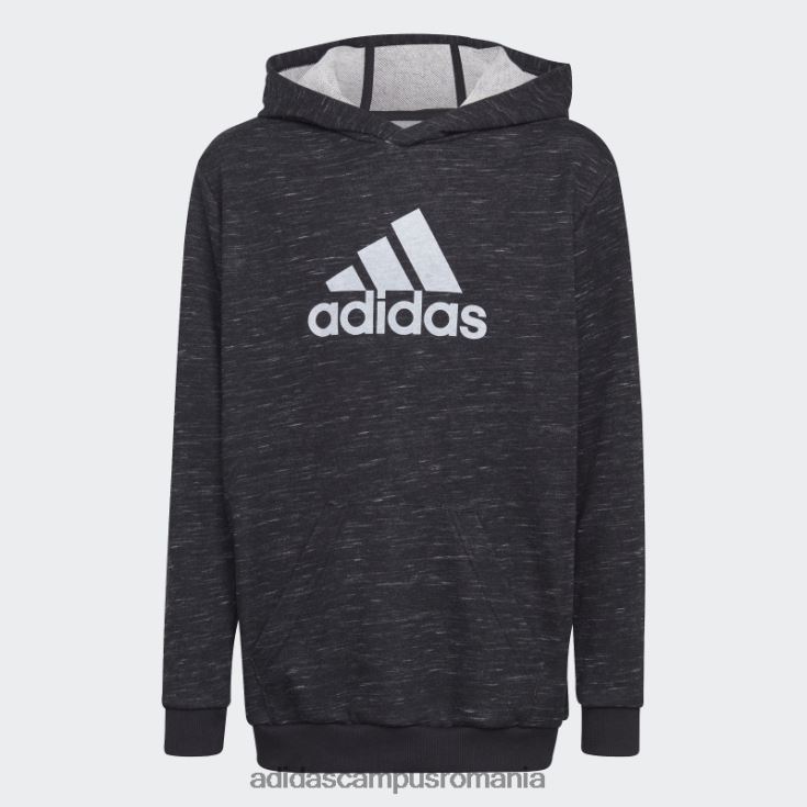 adidas campus romania icoane viitoare insignă de sport hanorac cu glugă negru melange copii negru melange/alb J266N211930