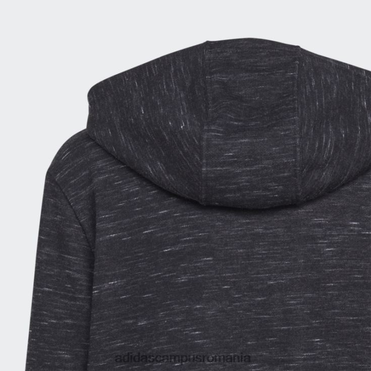 adidas campus romania icoane viitoare insignă de sport hanorac cu glugă negru melange copii negru melange/alb J266N211930