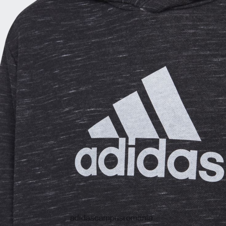 adidas campus romania icoane viitoare insignă de sport hanorac cu glugă negru melange copii negru melange/alb J266N211930
