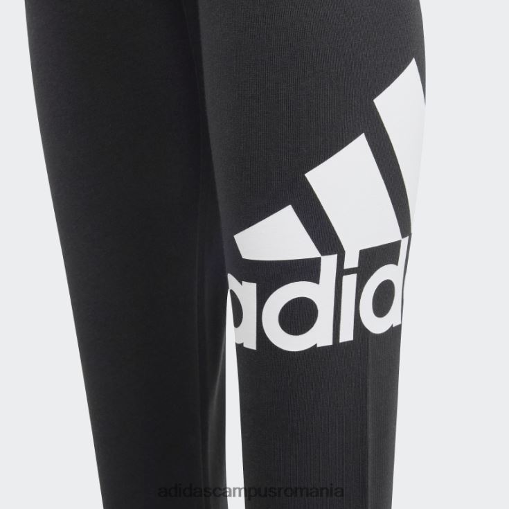adidas campus romania jambiere de bumbac cu logo mare essentials negru copii alb negru J266N219285