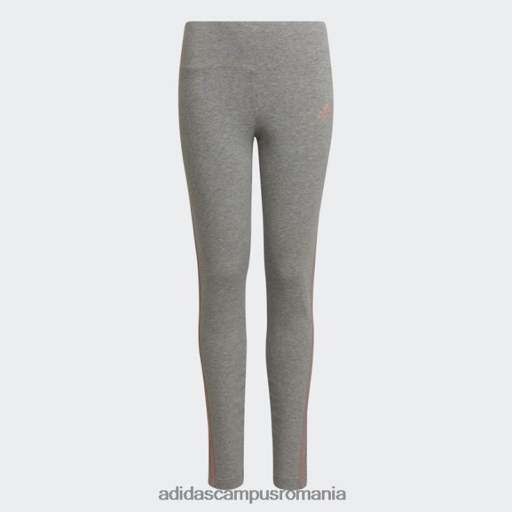 adidas campus romania jambiere din bumbac, gri mediu, cu 3 dungi copii gri mediu/mov J266N219258