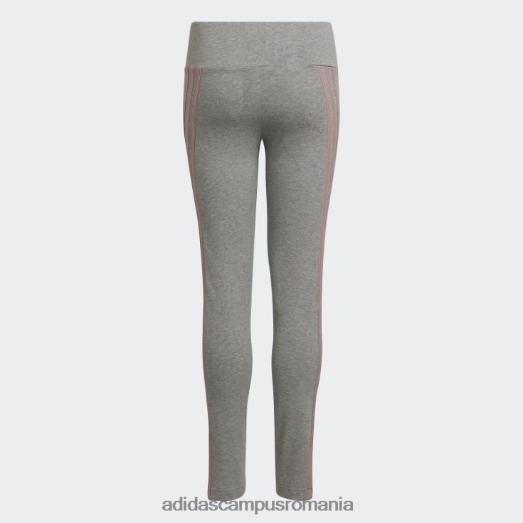adidas campus romania jambiere din bumbac, gri mediu, cu 3 dungi copii gri mediu/mov J266N219258
