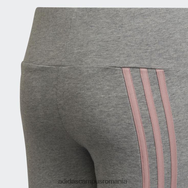 adidas campus romania jambiere din bumbac, gri mediu, cu 3 dungi copii gri mediu/mov J266N219258