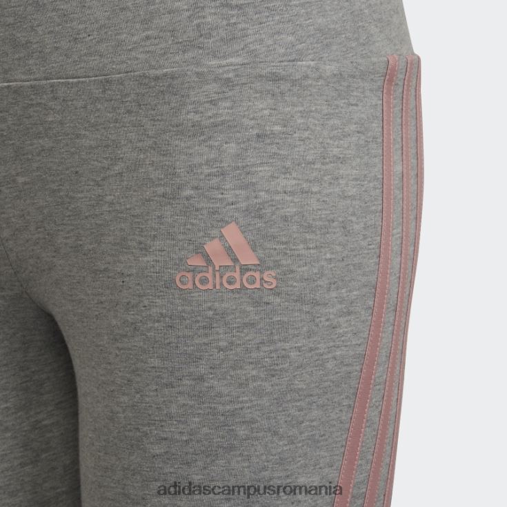 adidas campus romania jambiere din bumbac, gri mediu, cu 3 dungi copii gri mediu/mov J266N219258