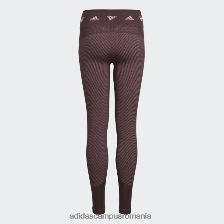 adidas campus romania maroon aeroknit antrenament colanți fără cusături moda copii maro/roz J266N212165