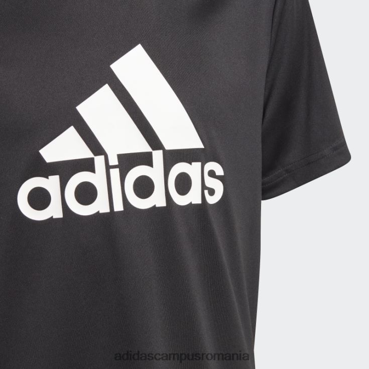 adidas campus romania negru aeroready conceput pentru a muta tricou cu logo mare copii alb negru J266N211861