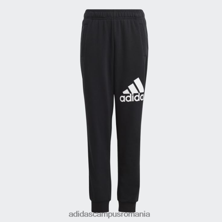 adidas campus romania pantaloni de bumbac cu logo mare, cu potrivire regulată, negri copii alb negru J266N211893