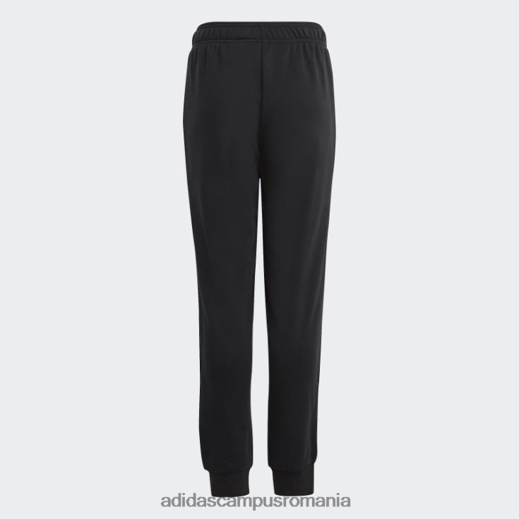 adidas campus romania pantaloni de bumbac cu logo mare, cu potrivire regulată, negri copii alb negru J266N211893