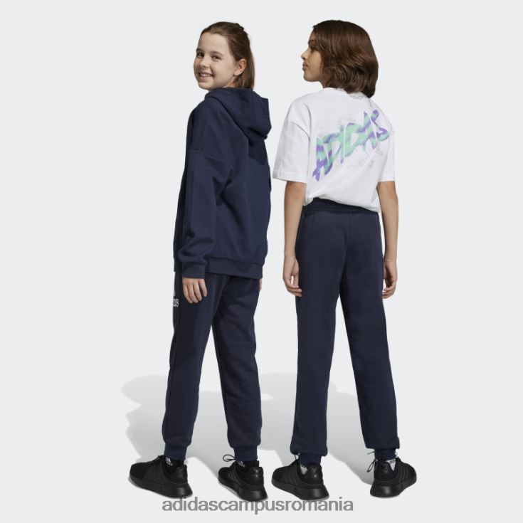 adidas campus romania pantaloni de bumbac cu logo mare, ink essentials, cu potrivire obișnuită copii cerneală/alb J266N211723