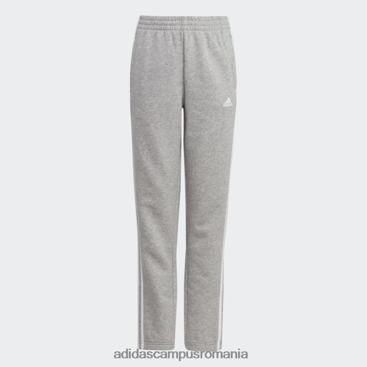adidas campus romania pantaloni din fleece cu 3 dungi gri mediu essentials copii gri mediu/alb J266N23364