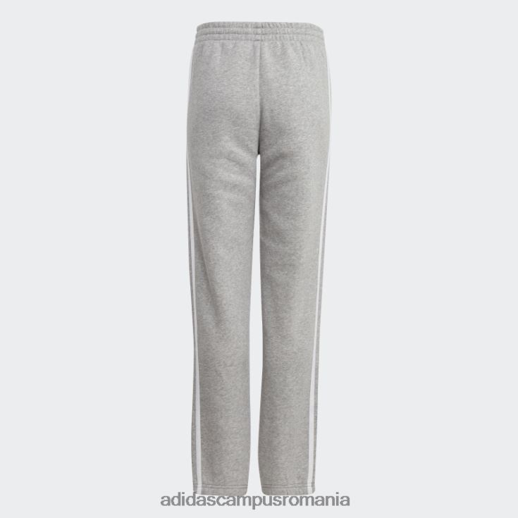 adidas campus romania pantaloni din fleece cu 3 dungi gri mediu essentials copii gri mediu/alb J266N23364