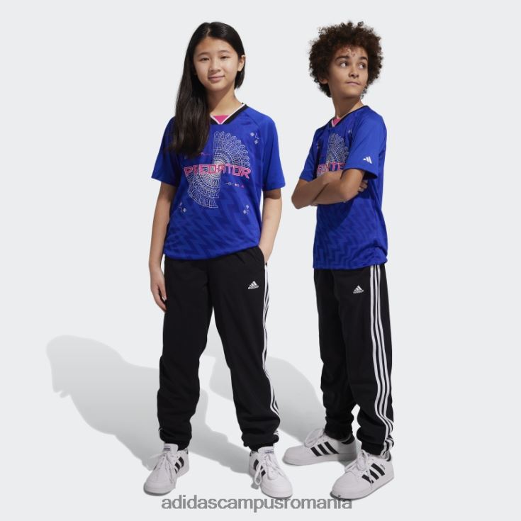 adidas campus romania pantaloni țesuți cu 3 dungi negre copii alb negru J266N211693