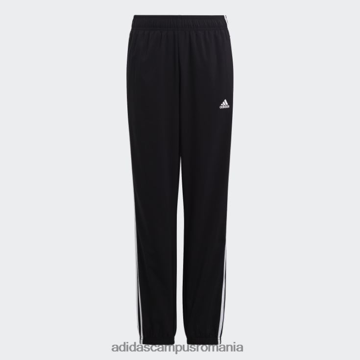adidas campus romania pantaloni țesuți cu 3 dungi negre copii alb negru J266N211693