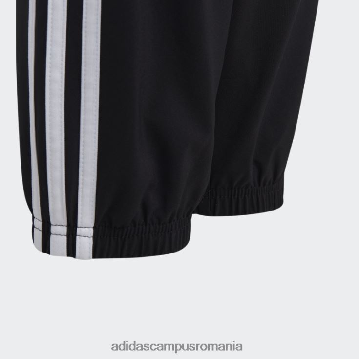 adidas campus romania pantaloni țesuți cu 3 dungi negre copii alb negru J266N211693