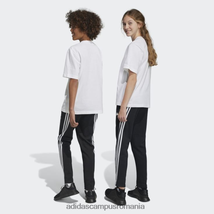 adidas campus romania pantaloni până la glezne cu 3 dungi cu iconițe negre ale viitorului copii alb negru J266N211687