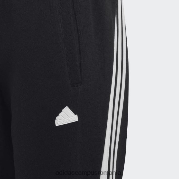 adidas campus romania pantaloni până la glezne cu 3 dungi cu iconițe negre ale viitorului copii alb negru J266N211687