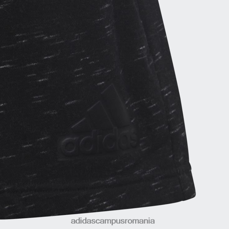 adidas campus romania pantaloni scurți black melange future icons cu logo mare copii negru melange/negru J266N219205