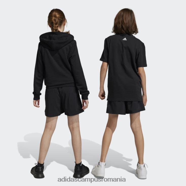 adidas campus romania pantaloni scurți chelsea black essentials cu logo mic copii alb negru J266N23382