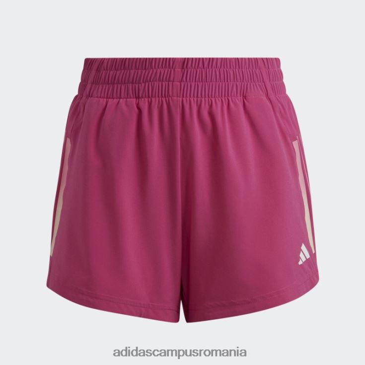 adidas campus romania pantaloni scurți cu talie înaltă țesuți cu 3 dungi aeroready fucsia copii fucsia/alb J266N23454