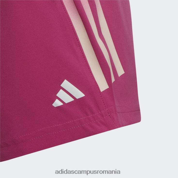 adidas campus romania pantaloni scurți cu talie înaltă țesuți cu 3 dungi aeroready fucsia copii fucsia/alb J266N23454