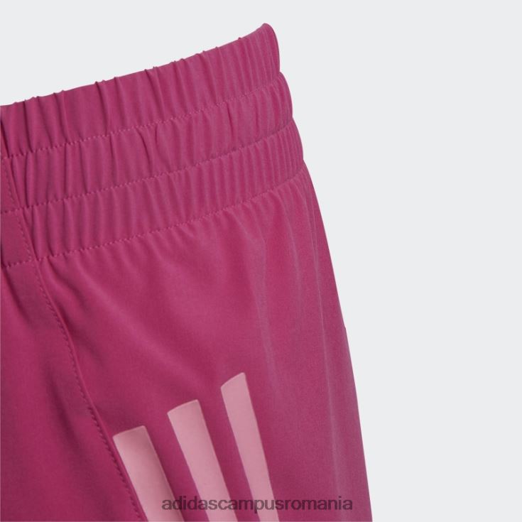 adidas campus romania pantaloni scurți cu talie înaltă țesuți cu 3 dungi aeroready fucsia copii fucsia/alb J266N23454