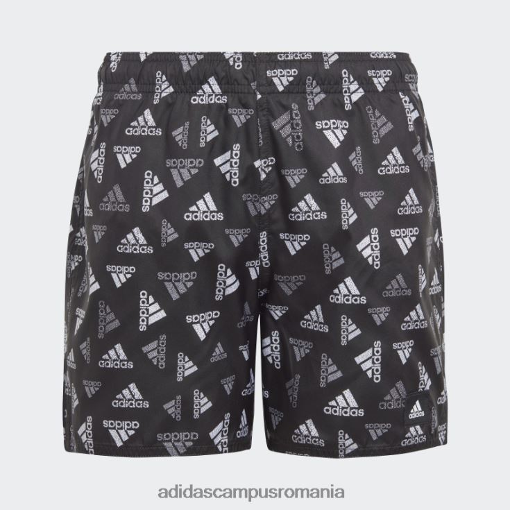 adidas campus romania pantaloni scurți de baie clx cu imprimeu logo negru copii alb negru J266N218482