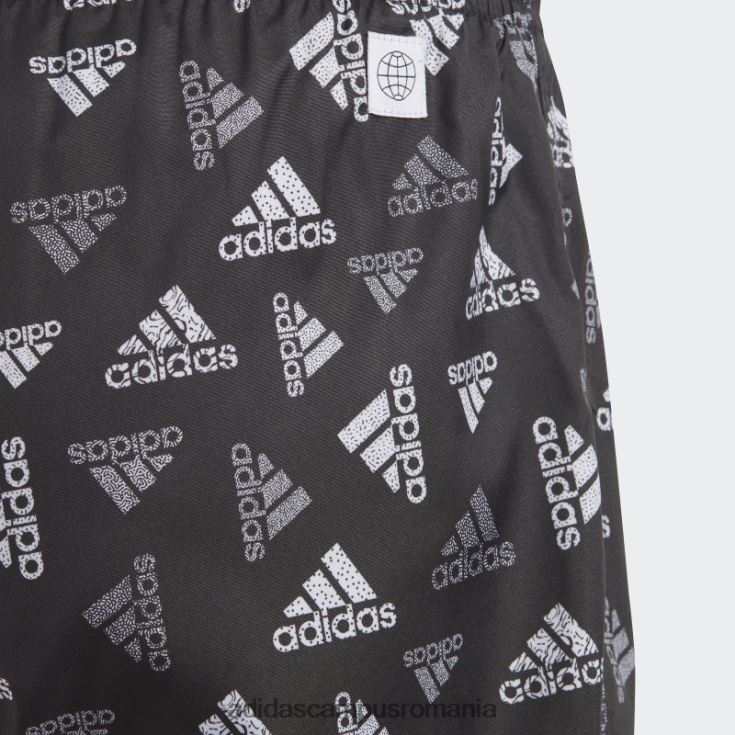 adidas campus romania pantaloni scurți de baie clx cu imprimeu logo negru copii alb negru J266N218482