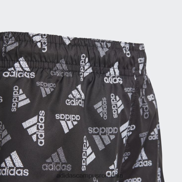 adidas campus romania pantaloni scurți de baie clx cu imprimeu logo negru copii alb negru J266N218482