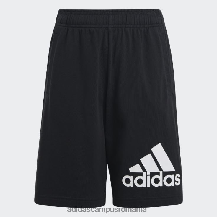 adidas campus romania pantaloni scurți din bumbac black essentials cu logo mare copii alb negru J266N218724