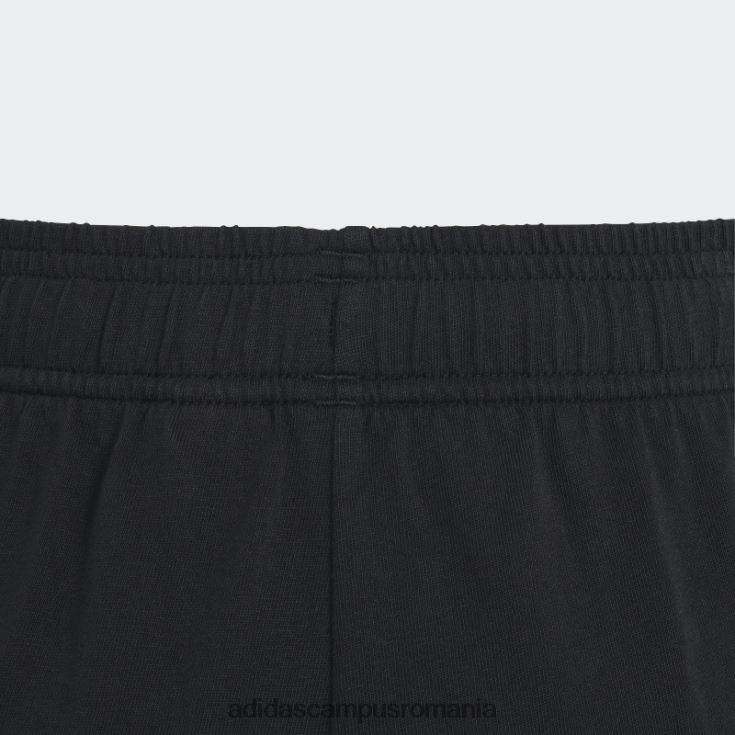 adidas campus romania pantaloni scurți din bumbac black essentials cu logo mare copii alb negru J266N218724