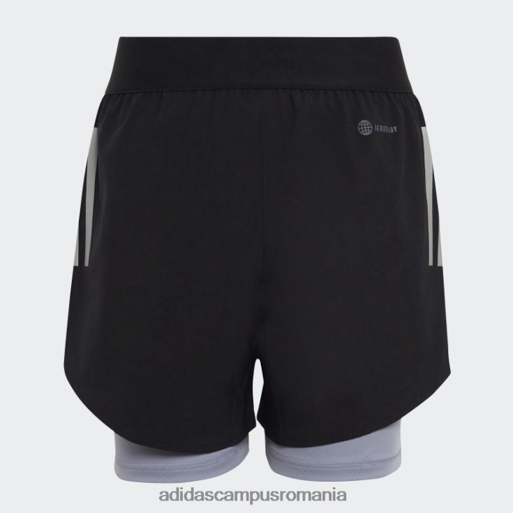 adidas campus romania pantaloni scurți țesuți aeroready doi în unu negru adidas copii negru/argintiu violet/argintiu J266N219170