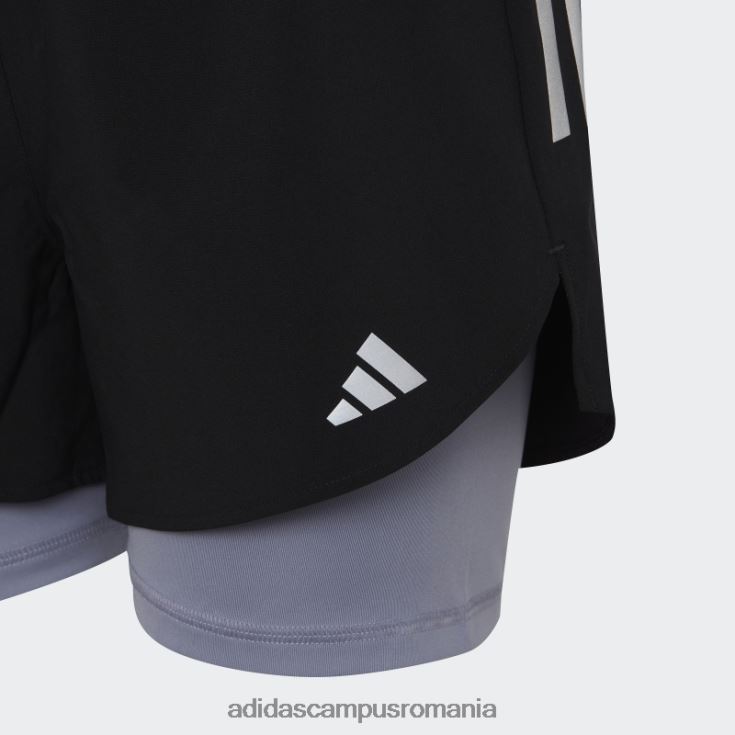 adidas campus romania pantaloni scurți țesuți aeroready doi în unu negru adidas copii negru/argintiu violet/argintiu J266N219170