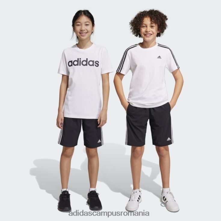 adidas campus romania pantaloni scurți țesuți cu 3 dungi alb copii alb negru J266N23377