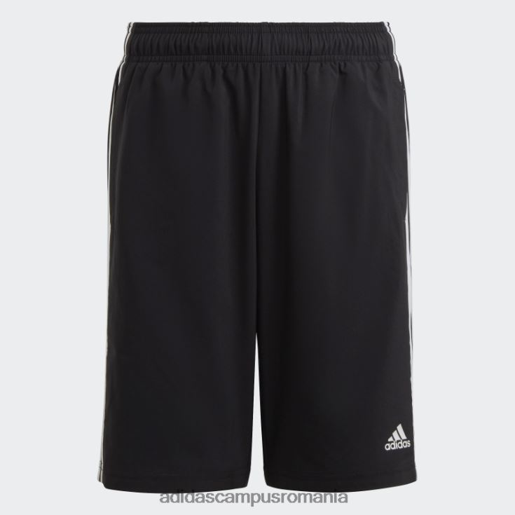 adidas campus romania pantaloni scurți țesuți cu 3 dungi alb copii alb negru J266N23377